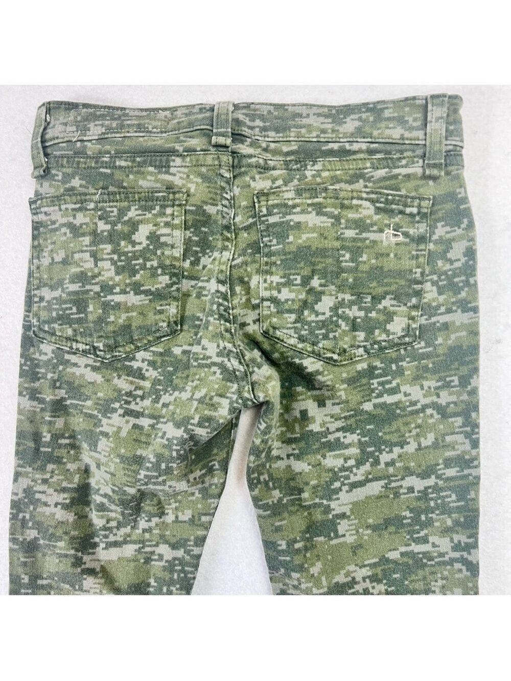 Rag & Bone Skinny Ankle Jeans Size 24 Green Camo Low Rise - Picture 5 of 14